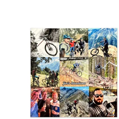 120cm Square (9 Photos Front & Back) (Personalised with Text)