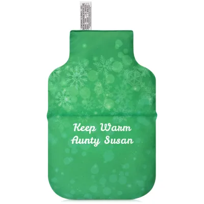 (35cm x 22cm) - Snowflakes on Green Design Soft Velvet Polyester Fabric Scented (Organic Lavender Buds)