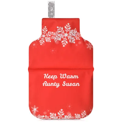 (35cm x 22cm) - Snowflakes on Red Design Soft Velvet Polyester Fabric Scented (Organic Lavender Buds)