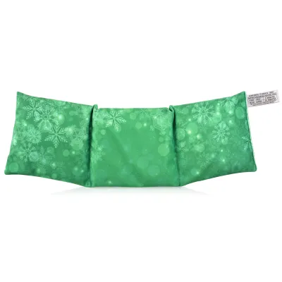 (49cm x 15cm) - Snowflakes on Green Design Soft Velvet Polyester Fabric Scented (Organic Lavender Buds) (Personalised with Text)