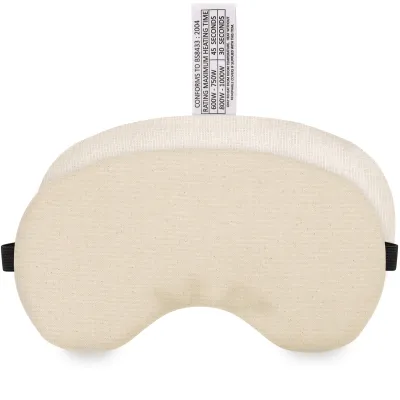 (18cm x 11.5cm) - Natural Organic Cotton with Black Hook & Loop + Elastic Fastening Strap Scented (Organic Lavender Buds) with Removable Cover