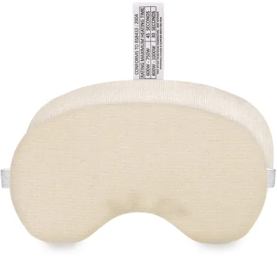 (18cm x 11.5cm) - Natural Organic Cotton with White Hook & Loop + Elastic Fastening Strap Scented (Organic Lavender Buds) with Removable Cover