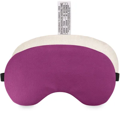 (18cm x 11.5cm) - Purple Cotton Fabric with Black Hook & Loop + Elastic Fastening Strap Scented (Organic Lavender Buds) with Removable Cover