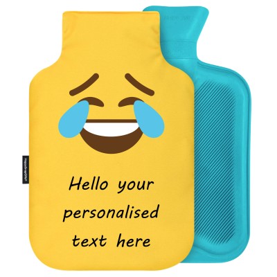 - 2 Litre (Random Coloured Bottle) - Crying with Laughter Soft Velvet Polyester Fabric Removable Cover (Personalised with Text)