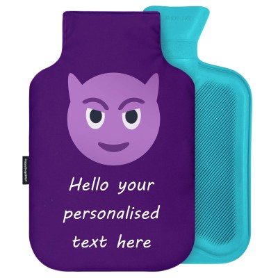 - 2 Litre (Random Coloured Bottle) - Purple Devil Soft Velvet Polyester Fabric Removable Cover (Personalised with Text)