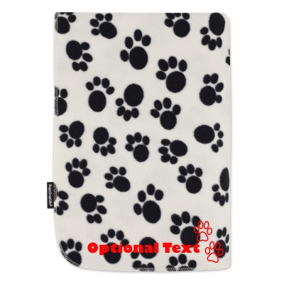 (100cm x 140cm) with Dog Paws Icon - Paws Fleece Fabric (Personalised with Text)