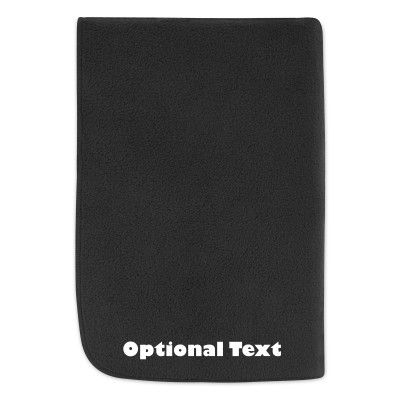 (100cm x 140cm Double Thickness) - Black Fleece Fabric (Personalised with Text)