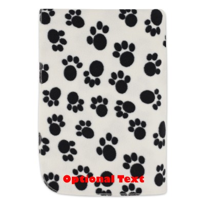 (100cm x 140cm Double Thickness) - Paws Fleece Fabric (Personalised with Text)
