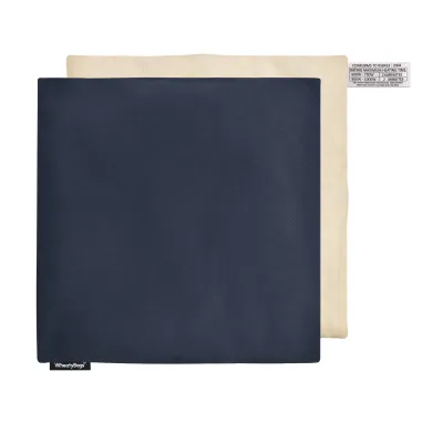 (24cm) - Navy Blue Cotton Fabric with Removable Cover (Personalised with Text)