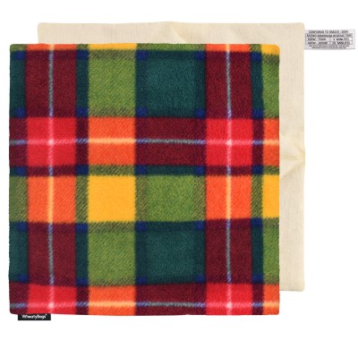 (34cm) - Tartan Fleece Fabric Removable Cover (Personalised with Text)