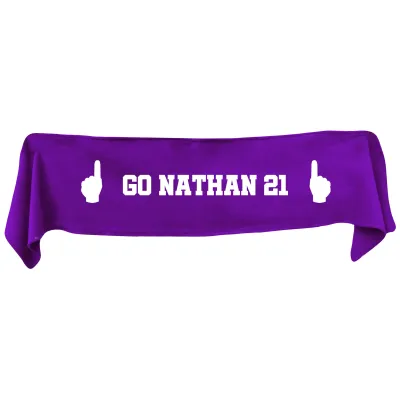 Large (145cm x 25cm) We Are No.1 Theme - Purple Fleece Fabric (Personalised with Text)