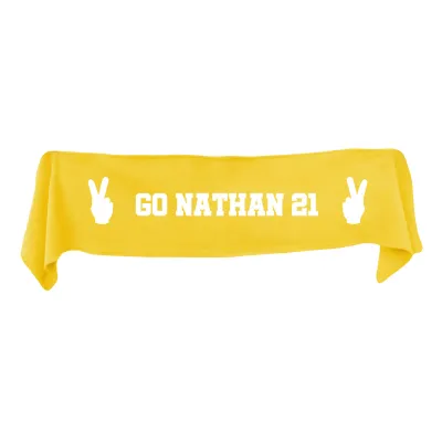 Medium (100cm x 20cm) Two Fingers Theme - Yellow Fleece Fabric (Personalised with Text)