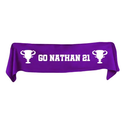 Medium (100cm x 20cm) Champions Theme - Purple Fleece Fabric (Personalised with Text)