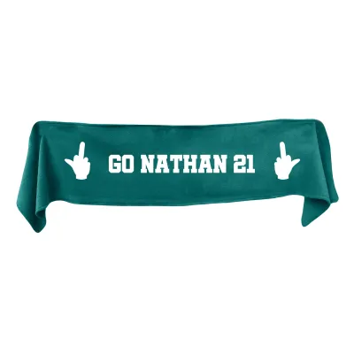 Medium (100cm x 20cm) Middle Finger Theme - Dark Green Fleece Fabric (Personalised with Text)