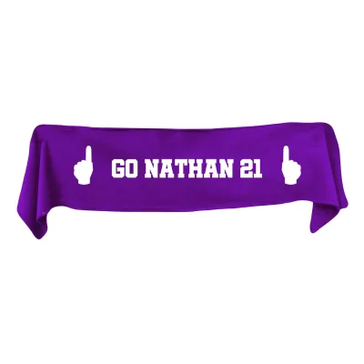 Medium (100cm x 20cm) We Are No.1 Theme - Purple Fleece Fabric (Personalised with Text)