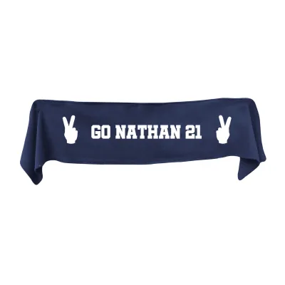 Small (75cm x 15cm) Two Fingers Theme - Navy Blue Fleece Fabric (Personalised with Text)