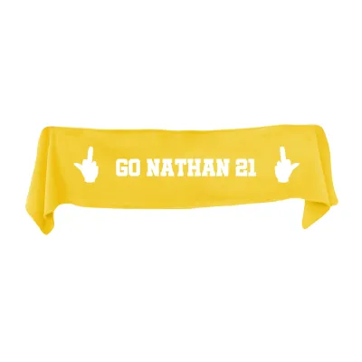 Small (75cm x 15cm) Middle Finger Theme - Yellow Fleece Fabric (Personalised with Text)