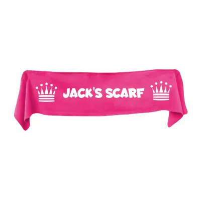 Small (75cm x 15cm) with Princess Theme - Hot Pink (Fuchsia) Fleece Fabric (Personalised with Text)