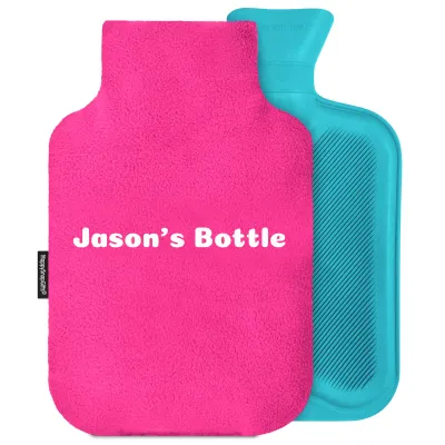 2 Litre - Hot Pink (Fuchsia) Fleece Fabric with Removable Cover (Personalised with Text)