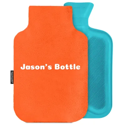 2 Litre - Burnt Orange Fleece Fabric with Removable Cover (Personalised with Text)