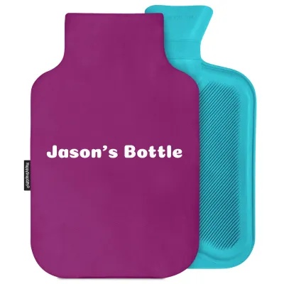 2 Litre - Purple Cotton Fabric with Removable Cover (Personalised with Text)