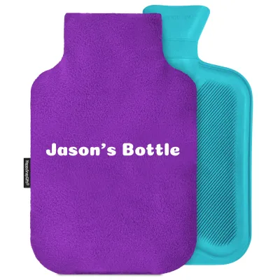 2 Litre - Purple Fleece Fabric with Removable Cover (Personalised with Text)