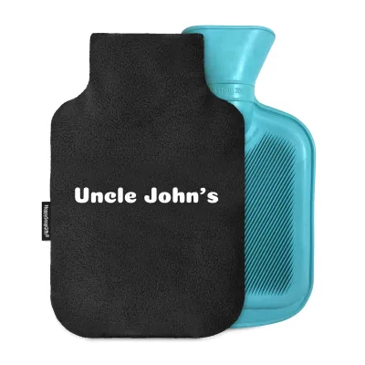 800ml - Black Fleece Fabric with Removable Cover (Personalised with Text)