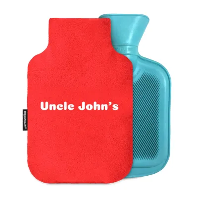 800ml - Red Fleece Fabric with Removable Cover (Personalised with Text)