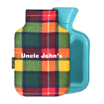 800ml - Tartan Fleece Fabric with Removable Cover (Personalised with Text)