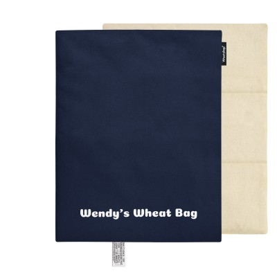 40cm x 30cm (3 Compartments) - Navy Blue Cotton Fabric Removable Cover (Personalised with Text)