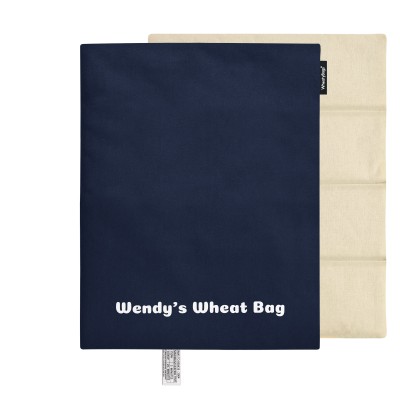 (40cm x 30cm Premium) - Navy Blue Cotton Fabric Removable Cover (Personalised with Text)