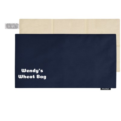 (47cm x 22cm) - Navy Blue Cotton Fabric Removable Cover (Personalised with Text)