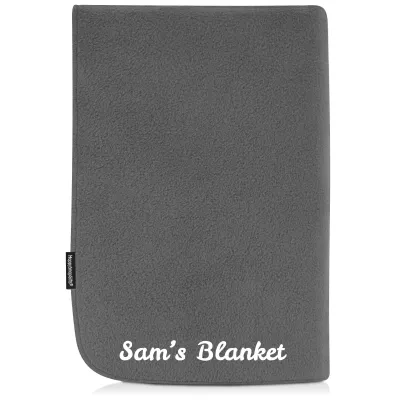 (100cm x 70cm Double Thickness) - Grey Fleece Fabric (Personalised with Text)