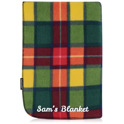 (200cm x 140cm Double Thickness) - Tartan Fleece Fabric (Personalised with Text)