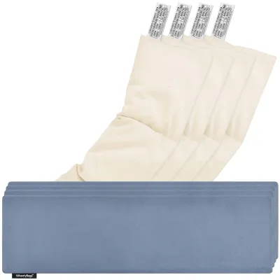 Pack of 4 (47cm x 12cm) - Gothic Blue Luxury Cotton Fabric with Removable Cover (Personalised with Text)