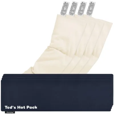 Pack of 4 (47cm x 12cm) - Navy Blue Cotton Fabric with Removable Cover