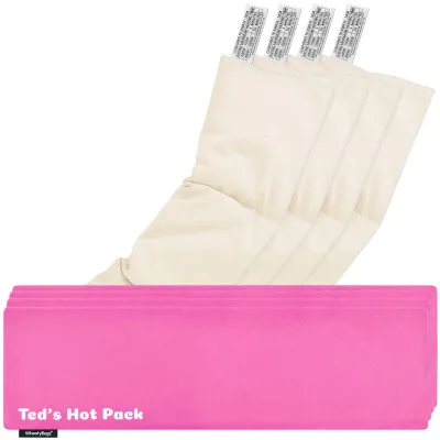 Pack of 4 (47cm x 12cm) - Hot Pink Cotton Fabric with Removable Cover
