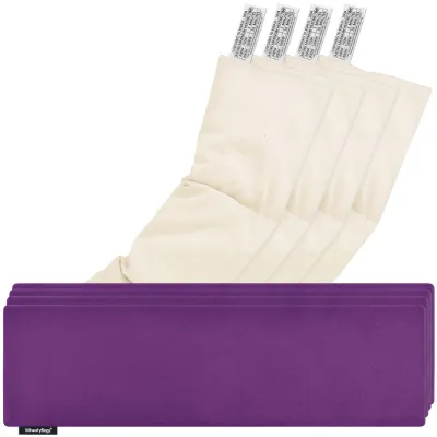 Pack of 4 (47cm x 12cm) - Purple Cotton Fabric with Removable Cover (Personalised with Text)