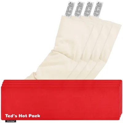 Pack of 4 (47cm x 12cm) - Red Cotton Fabric Scented (Organic Lavender Buds) with Removable Cover