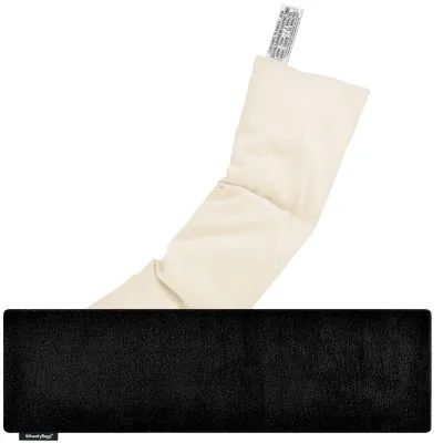 (47cm x 12cm) - Black Fleece Fabric Scented (Organic Lavender Buds) with Removable Cover (Personalised with Text)