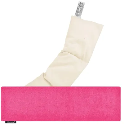 (47cm x 12cm) - Hot Pink (Fuchsia) Fleece Fabric Scented (Organic Lavender Buds) with Removable Cover (Personalised with Text)