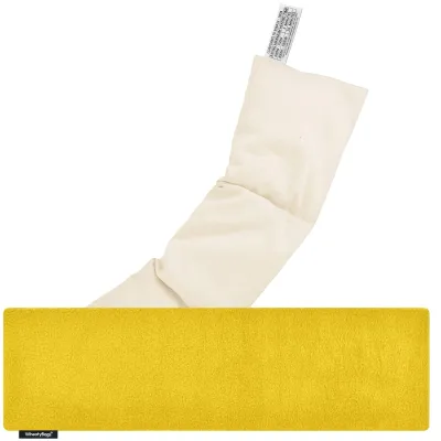 (47cm x 12cm) - Yellow Fleece Fabric Scented (Organic Lavender Buds) with Removable Cover (Personalised with Text)