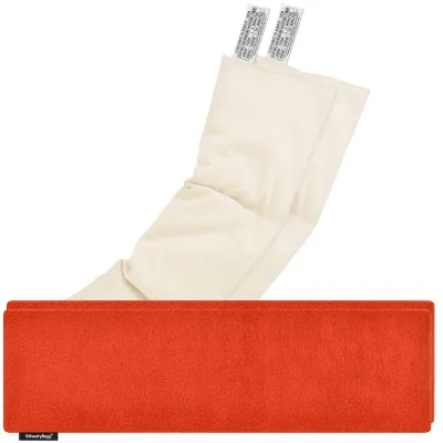 Pack of 2 (47cm x 12cm) - Burnt Orange Fleece Fabric Scented (Organic Lavender Buds) with Removable Cover (Personalised with Text)