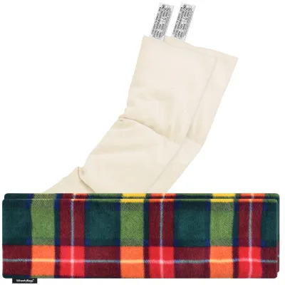 Pack of 2 (47cm x 12cm) - Tartan Fleece Fabric Scented (Organic Lavender Buds) with Removable Cover (Personalised with Text)