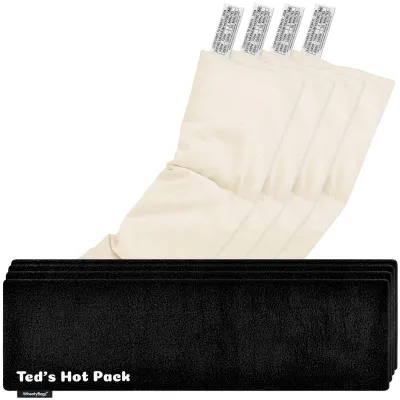 Pack of 4 (47cm x 12cm) - Black Fleece Fabric Scented (Organic Lavender Buds) with Removable Cover