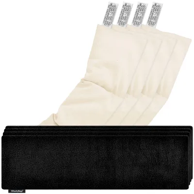 Pack of 4 (47cm x 12cm) - Black Fleece Fabric Scented (Organic Lavender Buds) with Removable Cover (Personalised with Text)