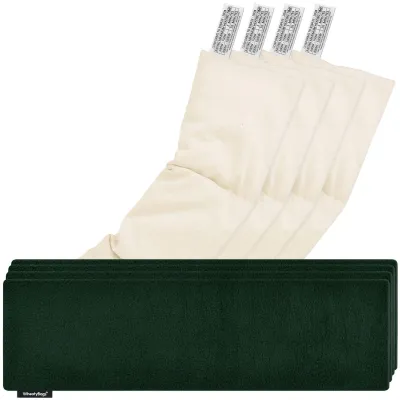 Pack of 4 (47cm x 12cm) - Dark Green Fleece Fabric Scented (Organic Lavender Buds) with Removable Cover (Personalised with Text)