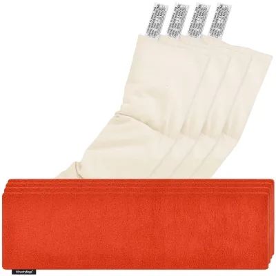 Pack of 4 (47cm x 12cm) - Burnt Orange Fleece Fabric with Removable Cover (Personalised with Text)