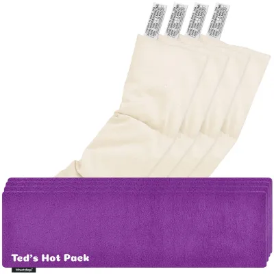 Pack of 4 (47cm x 12cm) - Purple Fleece Fabric with Removable Cover