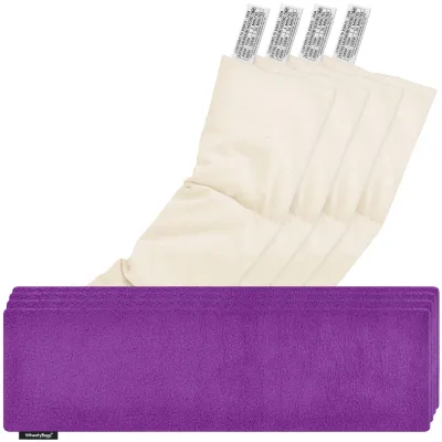 Pack of 4 (47cm x 12cm) - Purple Fleece Fabric with Removable Cover (Personalised with Text)